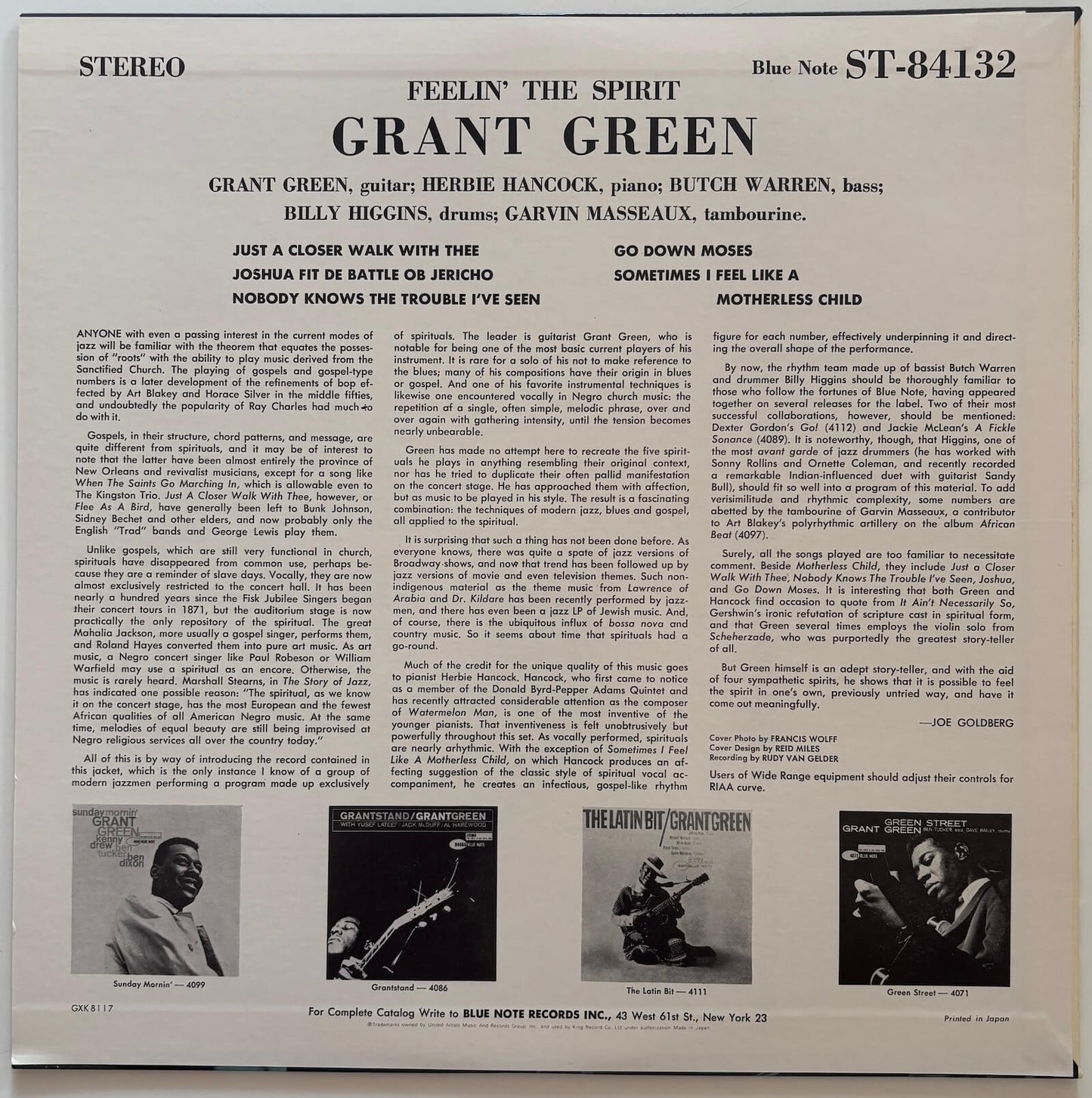 Grant Green - Feelin' The Spirit (1979 Japanese Blue Note Masterpiece Selection LP)