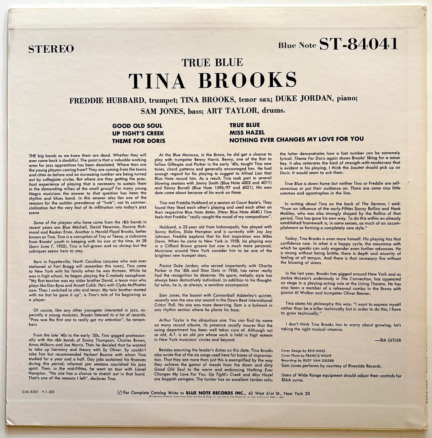 Tina Brooks - True Blue (1981 Japanese Blue Note First Stereo Pressing LP)