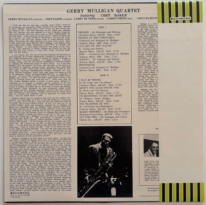 Gerry Mulligan Quartet - Pacific Jazz (1974 Japanese Liberty Vinyl LP with Obi)