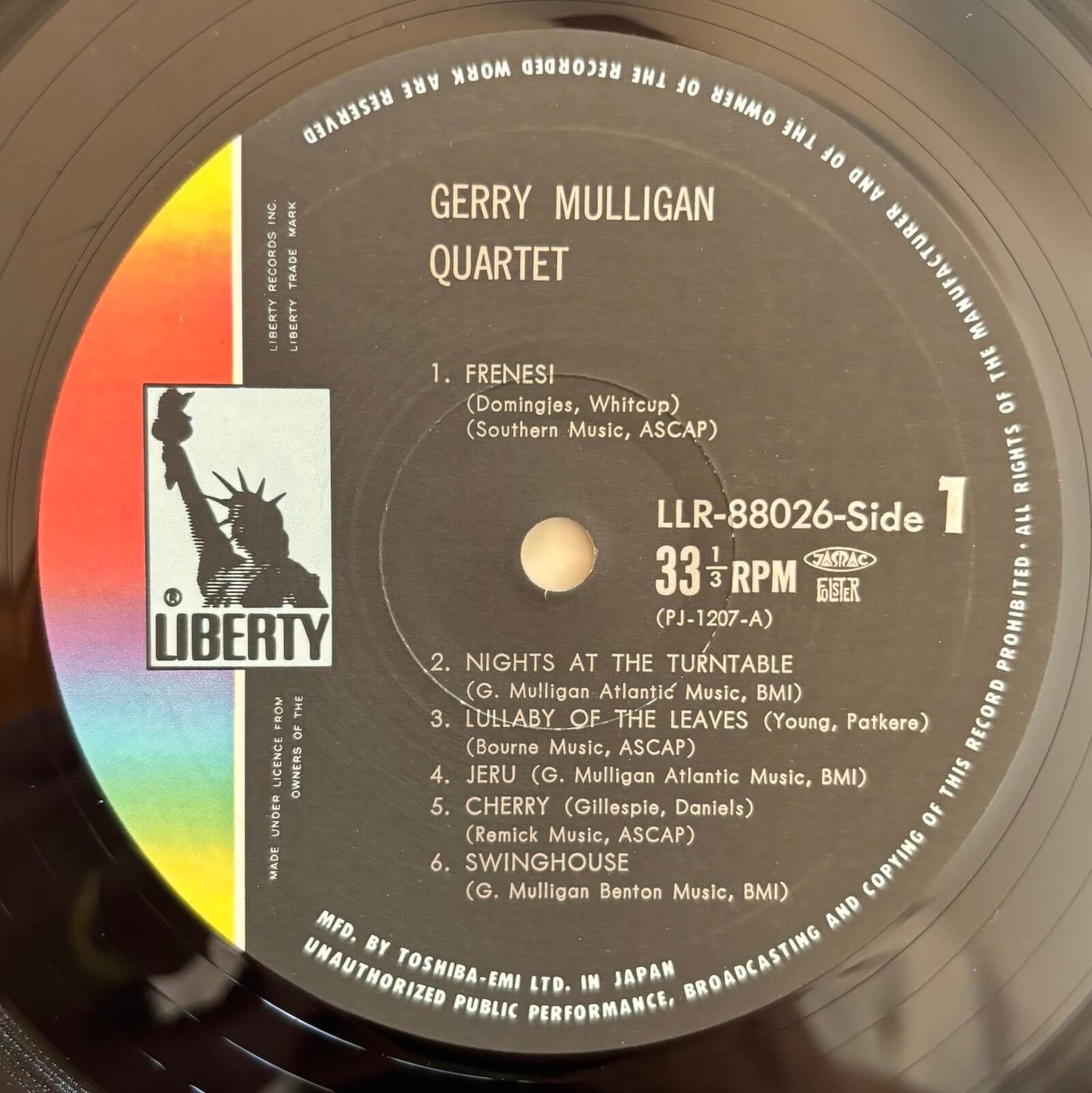 Gerry Mulligan Quartet - Pacific Jazz (1974 Japanese Liberty Vinyl LP with Obi)