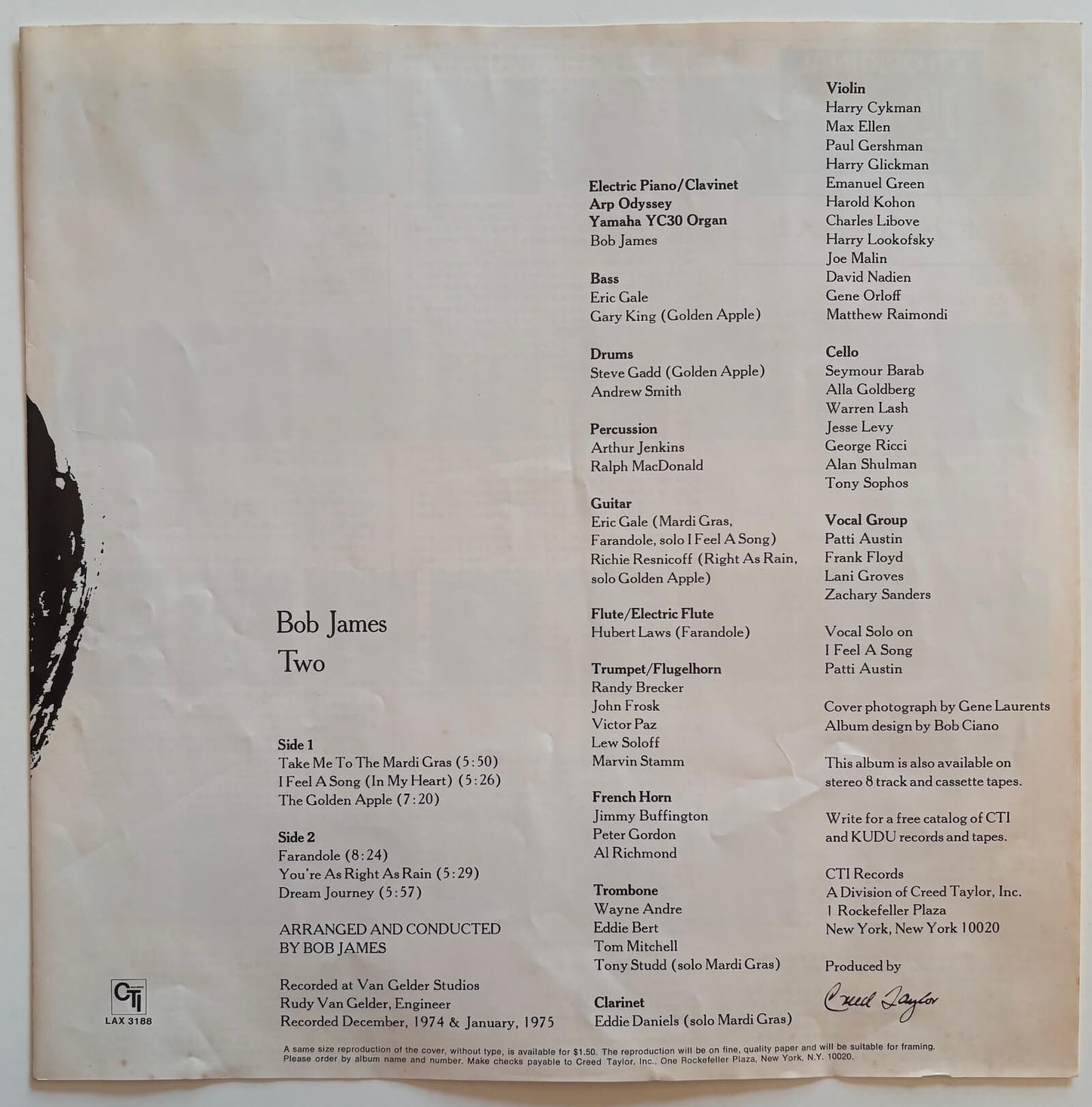 Bob James - Two (1978 Japanese CTI Original 1500 Series LP)