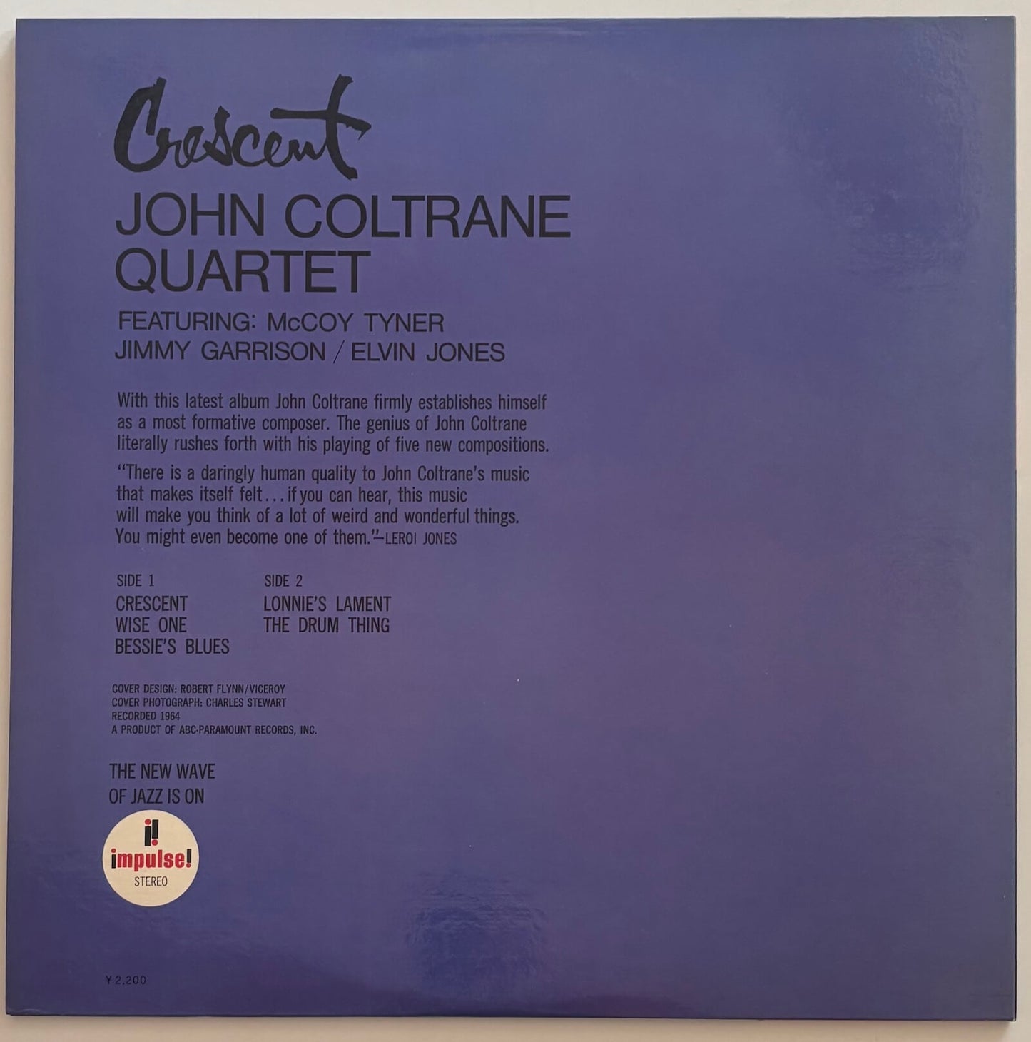John Coltrane Quartet - Crescent (1976 Japanese ABC Impulse! Gatefold LP)