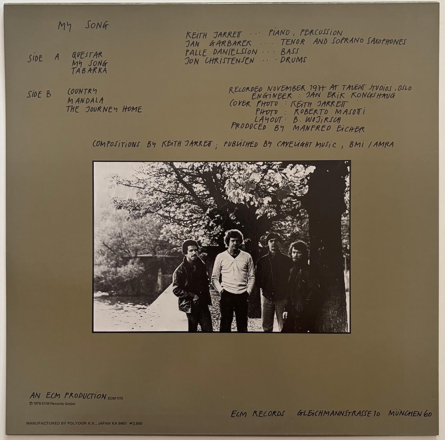 Keith Jarrett - My Song (1984 Japanese ECM LP)