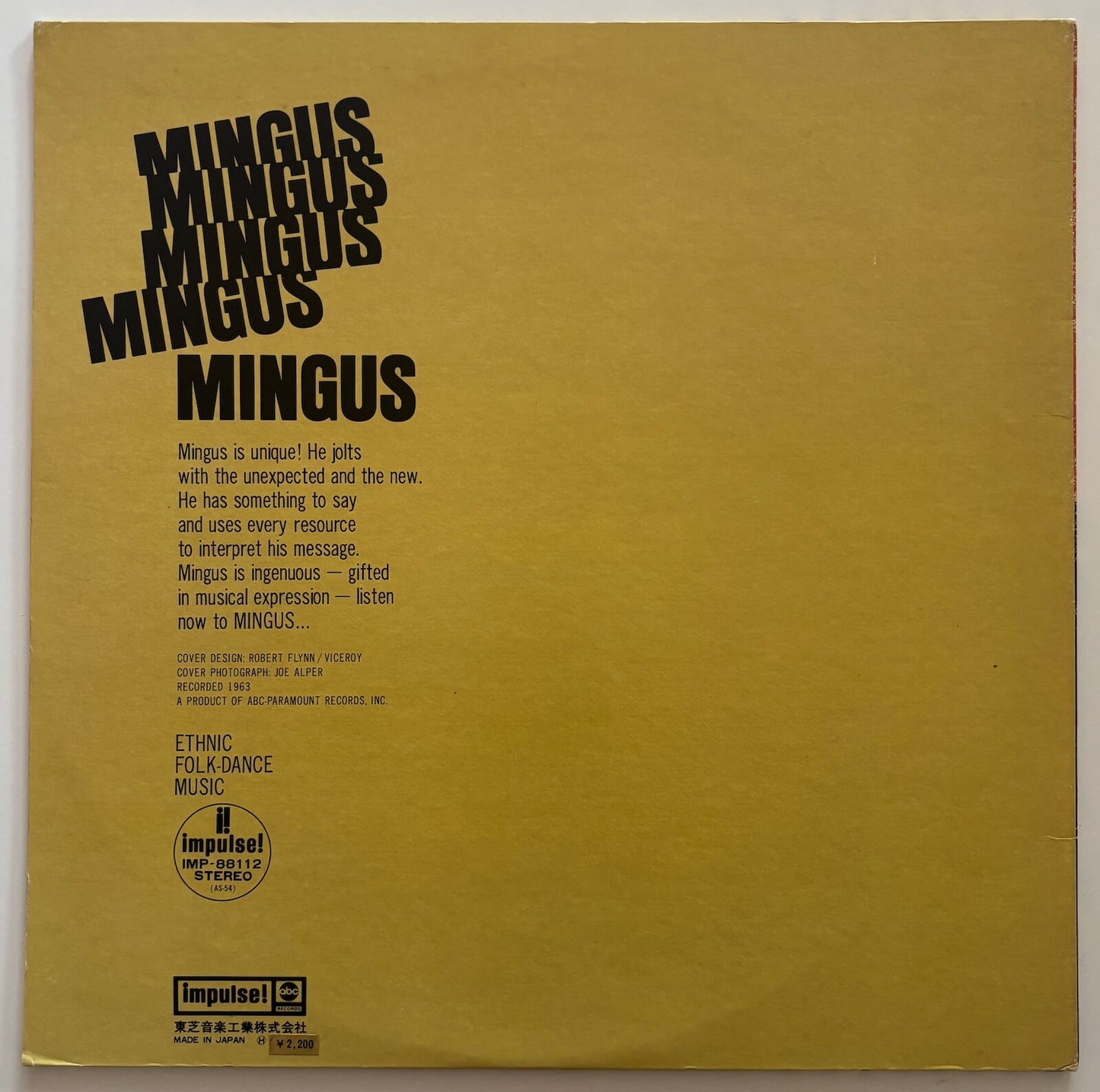 Charles Mingus - Mingus Mingus Mingus Mingus Mingus (1973 Japanese Impulse! Gatefold LP)