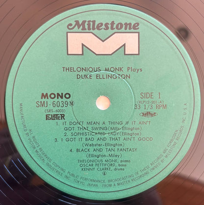 Thelonious Monk - Plays Duke Ellington (1974 Japanese Milestone Mono LP)
