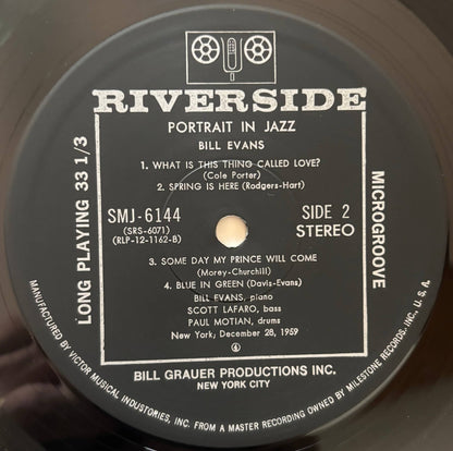 Bill Evans Trio - Portrait in Jazz (1976 Japanese Riverside Vinyl LP)
