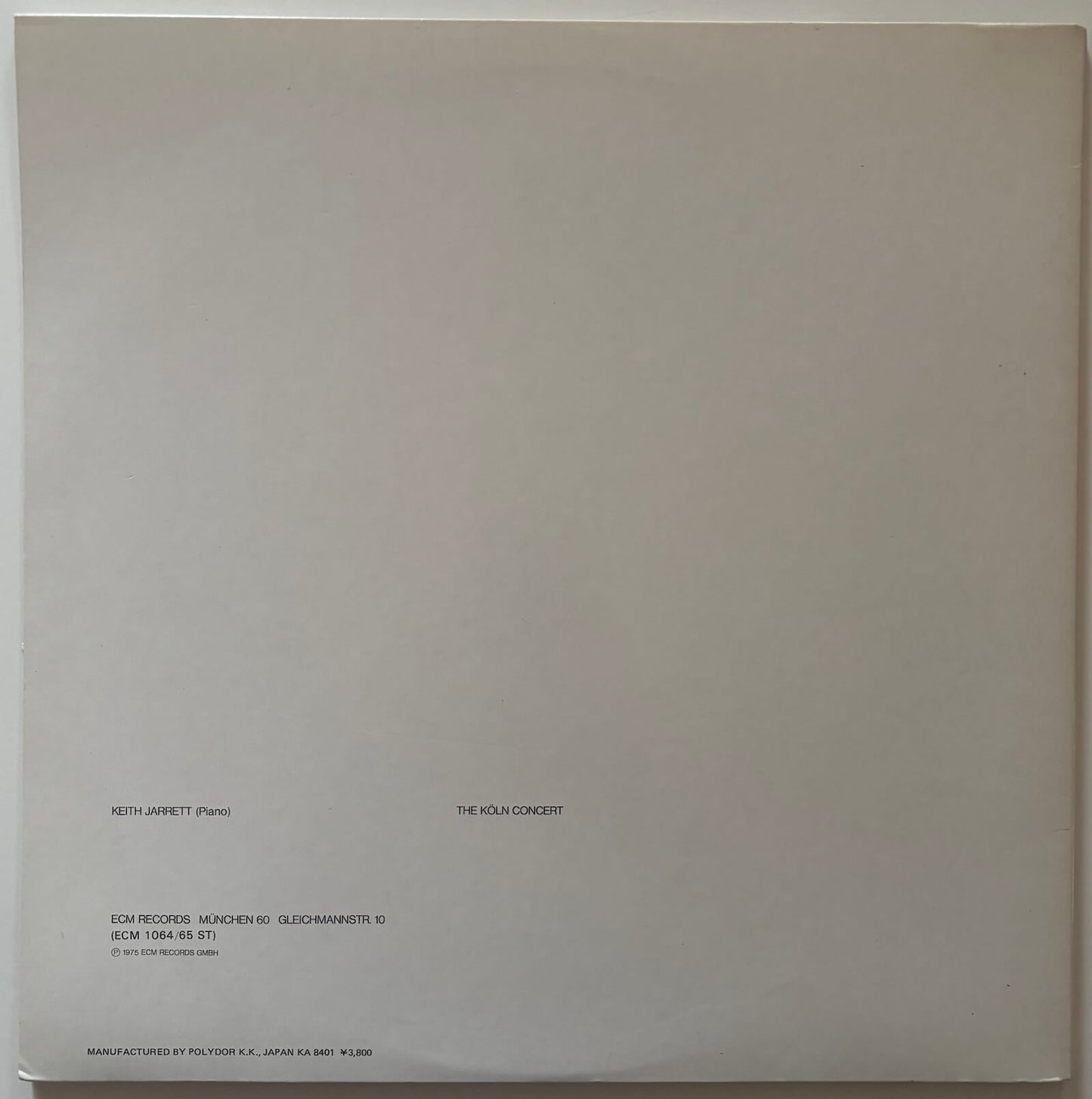 Keith Jarrett - The Köln Concert (1983 Japanese ECM 2LP Gatefold)