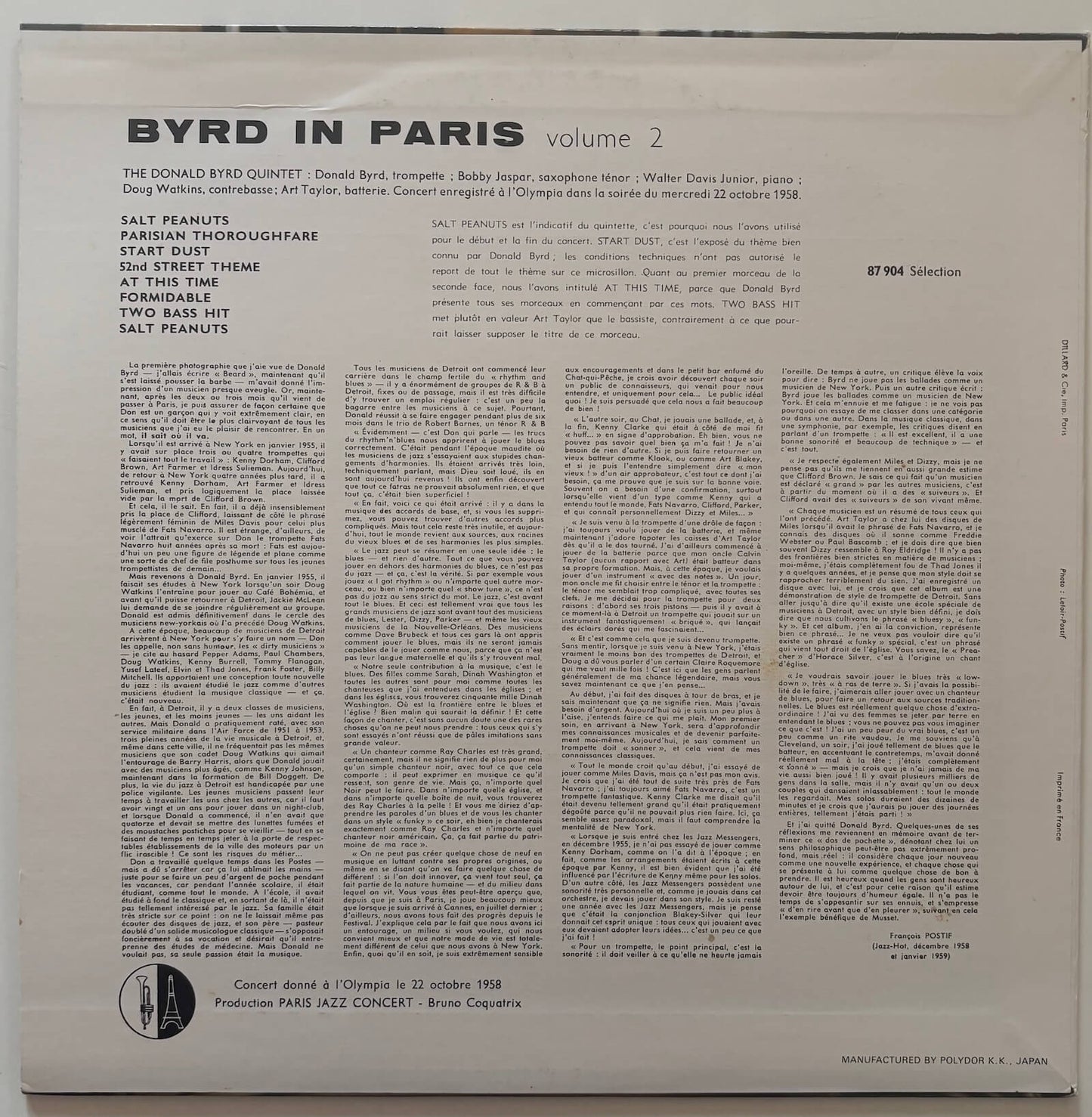 Donald Byrd Quintet - Parisian Thoroughfare (1991 Japanese Polydor Mono Vinyl LP)
