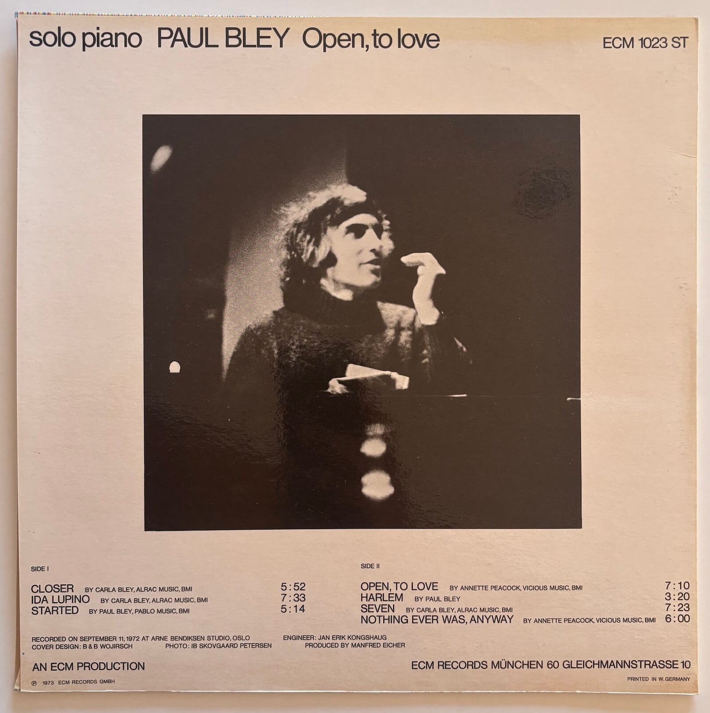 Paul Bley - Open, To Love (1973 Original German ECM LP, ECM 1023, Pallas)