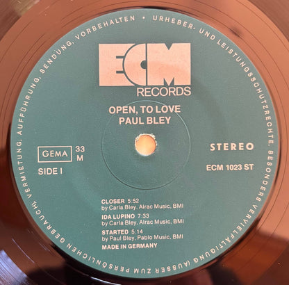Paul Bley - Open, To Love (1973 Original German ECM LP, ECM 1023, Pallas)