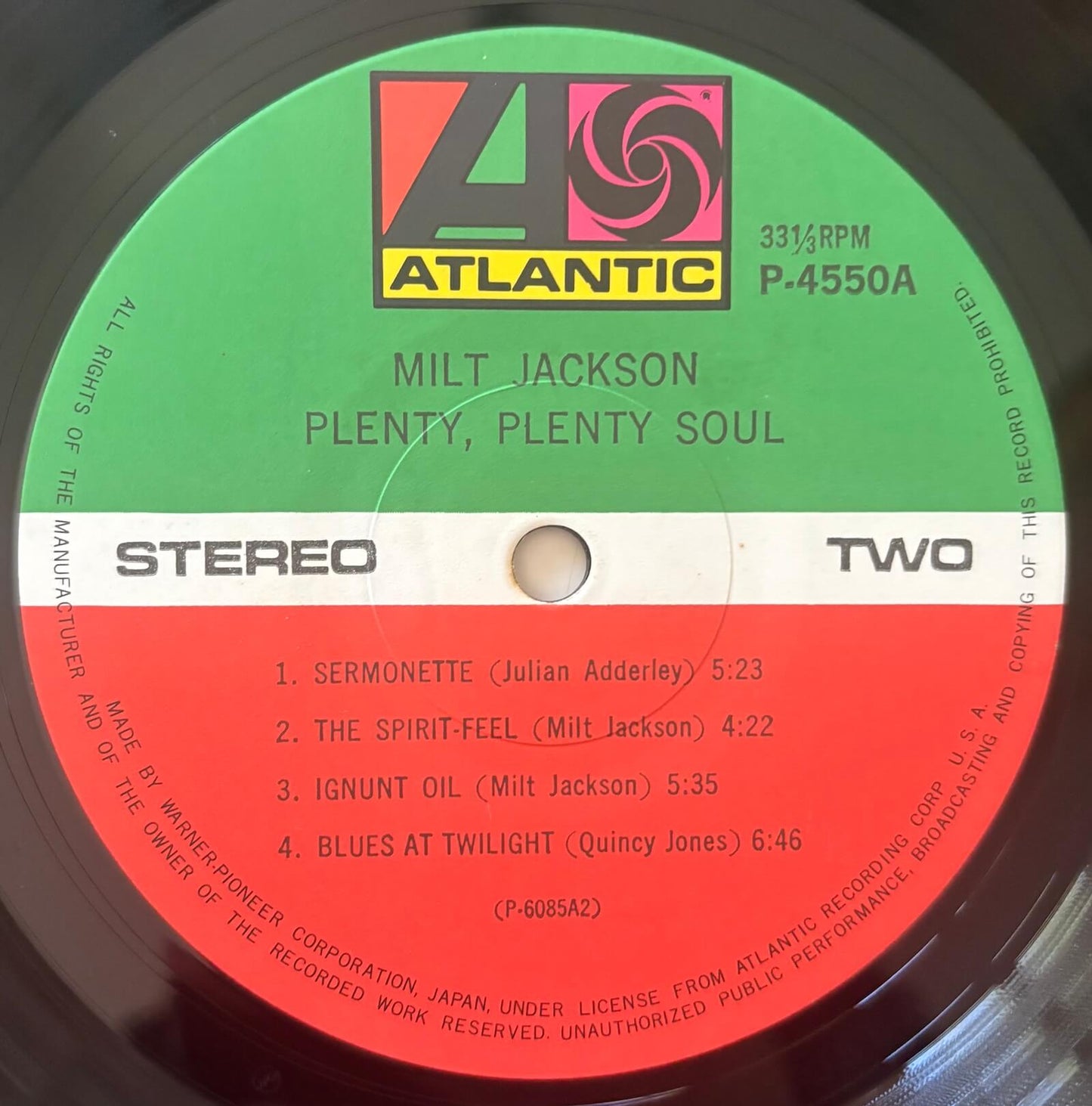 Milt Jackson - Plenty, Plenty Soul (1976 Japanese Atlantic Vinyl LP)