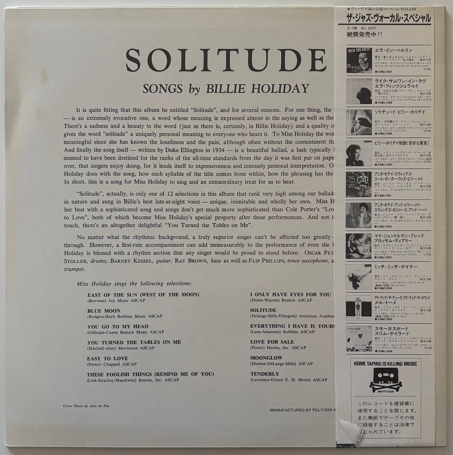 Billie Holiday - Solitude (1982 Japanese Verve Mono LP)