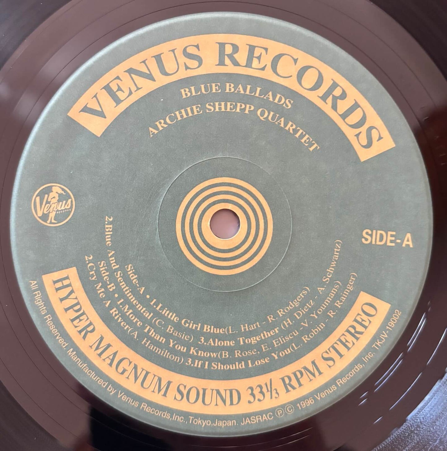 Archie Shepp Quartet - Blue Ballads (1996 Japanese Venus Records, Limited Edition Vinyl LP)