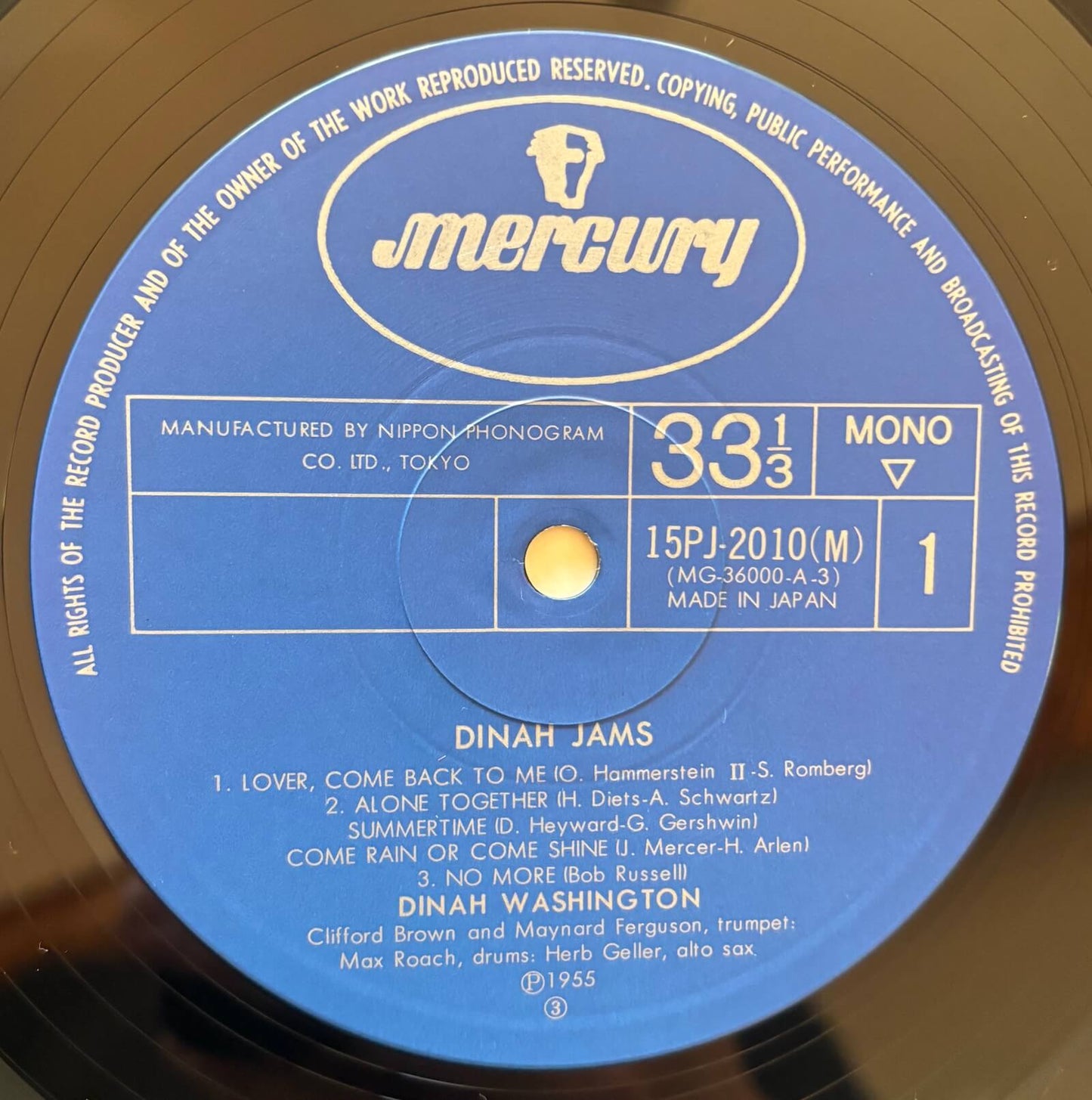 Dinah Washington - Dinah Jams (1971 Japanese Mercury Mono LP)