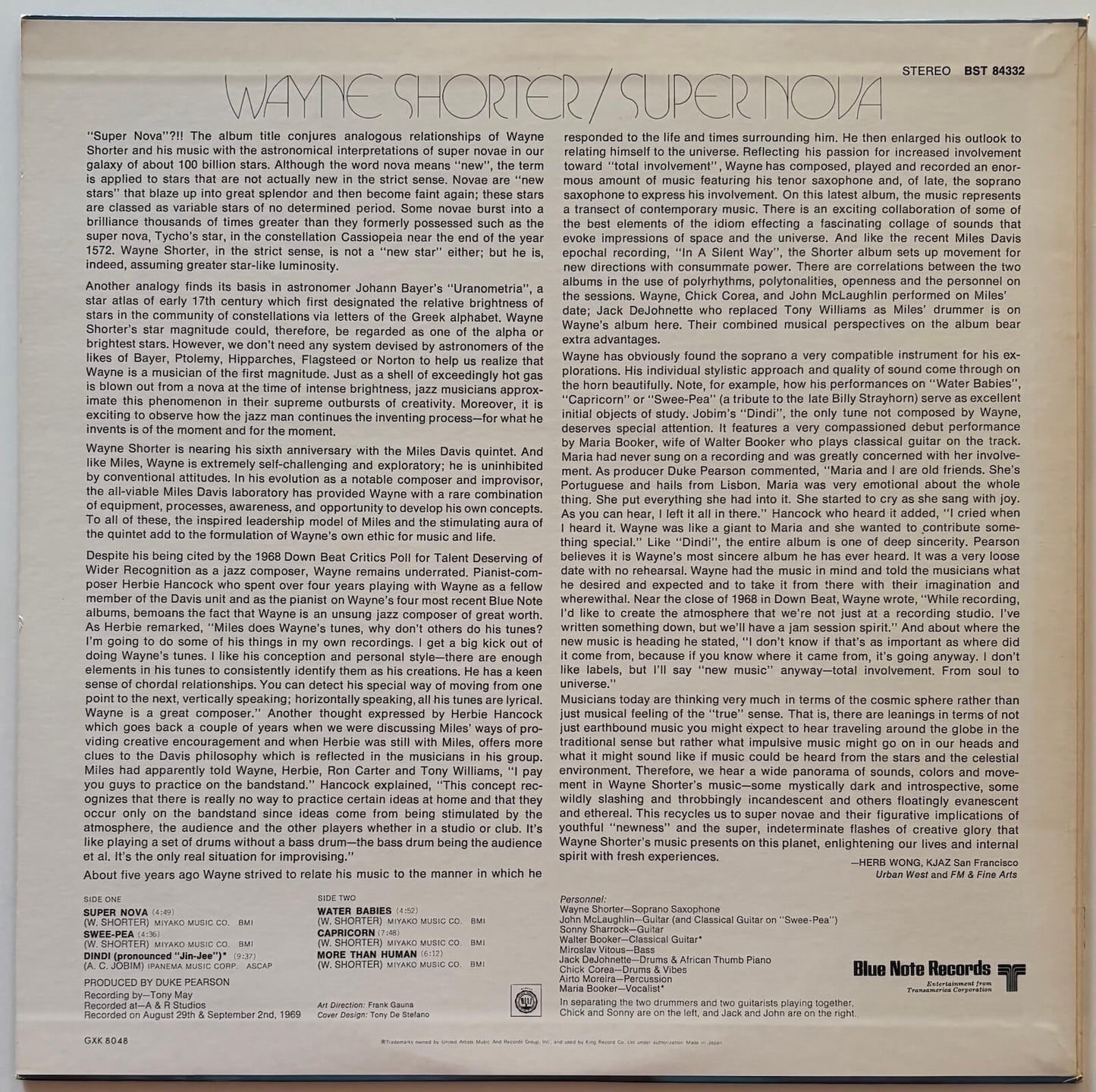 Wayne Shorter - Super Nova (1978 Japanese Blue Note GXK 8048 LP)