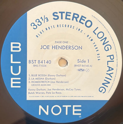 Joe Henderson - Page One (1984 Japanese Blue Note Vinyl LP)