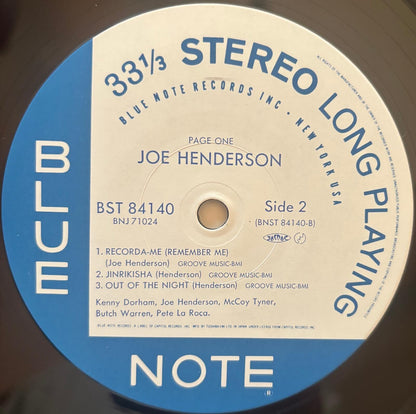 Joe Henderson - Page One (1984 Japanese Blue Note Vinyl LP)