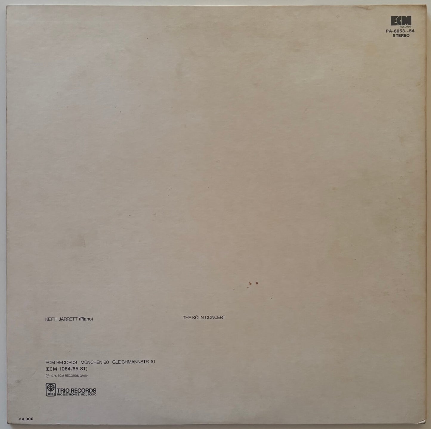 Keith Jarrett – The Köln Concert (1975 ECM Japan 2LP Vinyl)