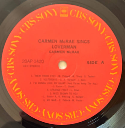 Carmen McRae - Sings Lover Man and Other Billie Holiday Classics (1979 Japanese CBS/Sony Vinyl LP)