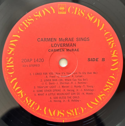 Carmen McRae - Sings Lover Man and Other Billie Holiday Classics (1979 Japanese CBS/Sony Vinyl LP)