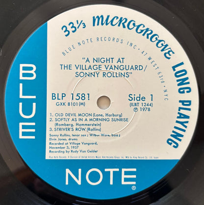 Sonny Rollins - A Night at the Village Vanguard (1978 Japanese Blue Note GXK 8101(M) Mono LP)