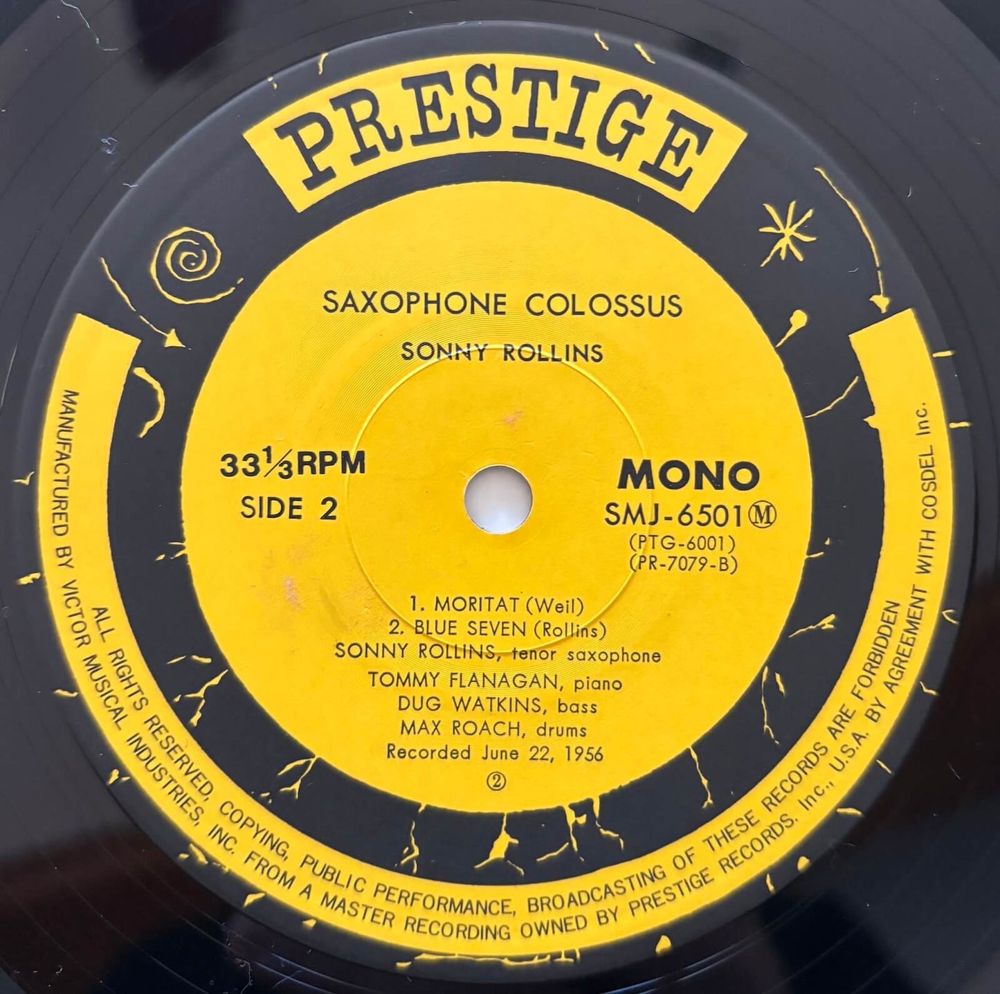 Sonny Rollins - Saxophone Colossus (1975 Japanese Prestige Mono LP)
