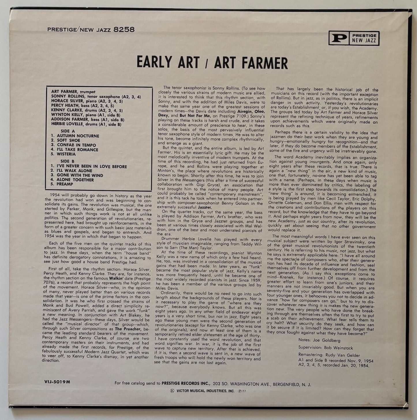 Art Farmer - Early Art (1977 Japanese New Jazz Mono LP)