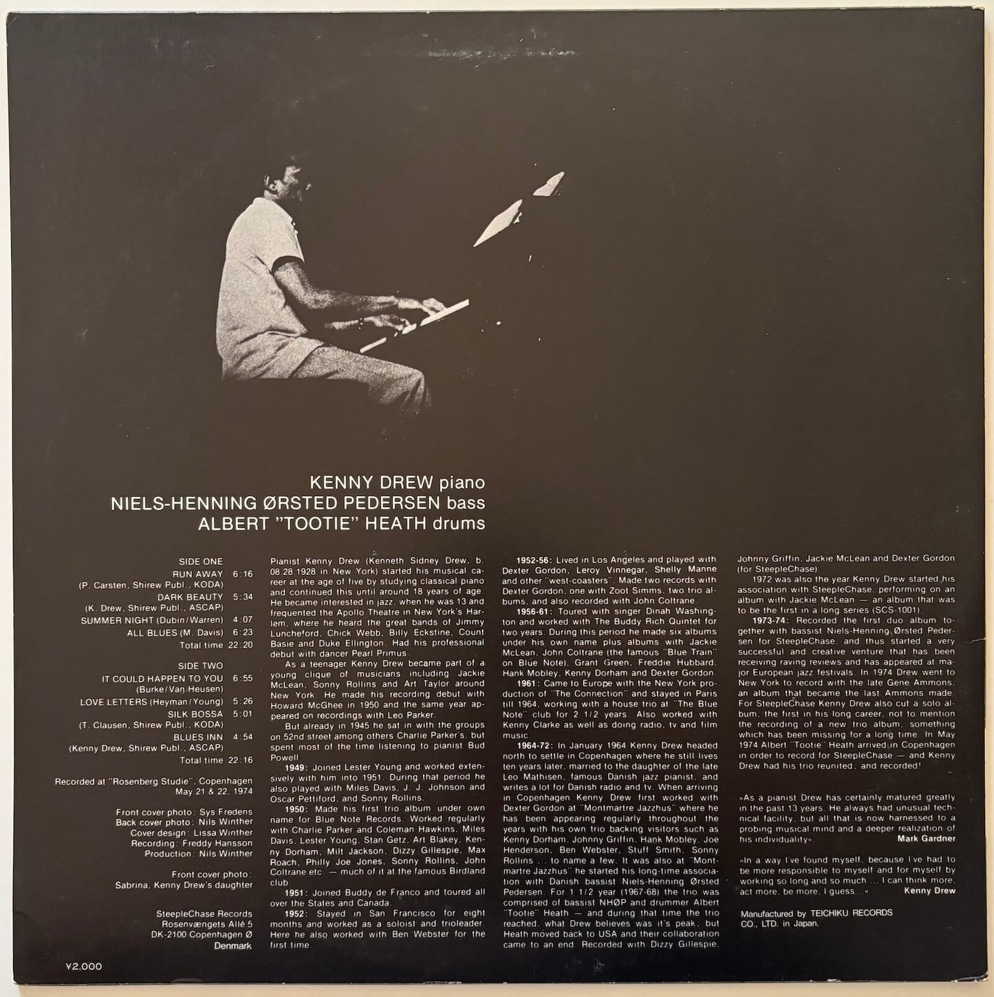 Kenny Drew Trio - Dark Beauty (1975 Japanese SteepleChase Vinyl LP)