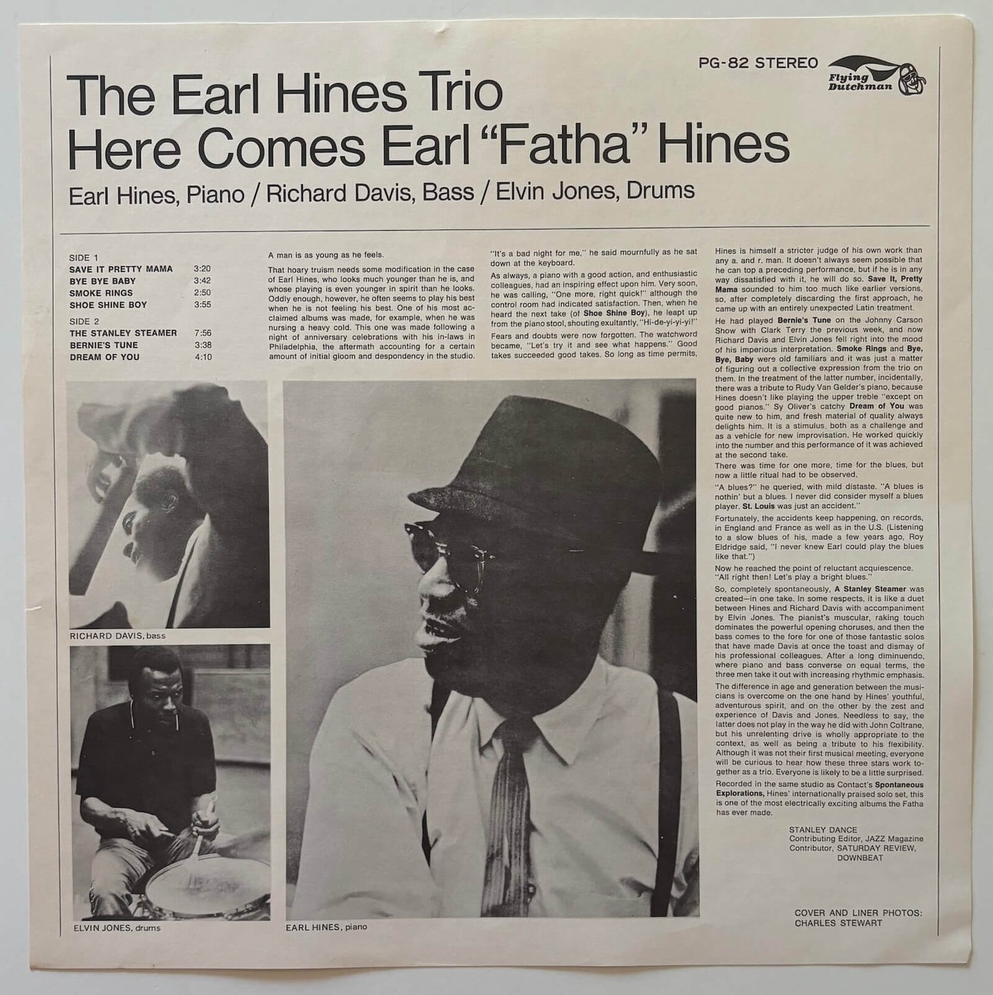 Earl Hines Trio - Here Comes Earl "Fatha" Hines (1978 Japanese Flying Dutchman Vinyl LP)