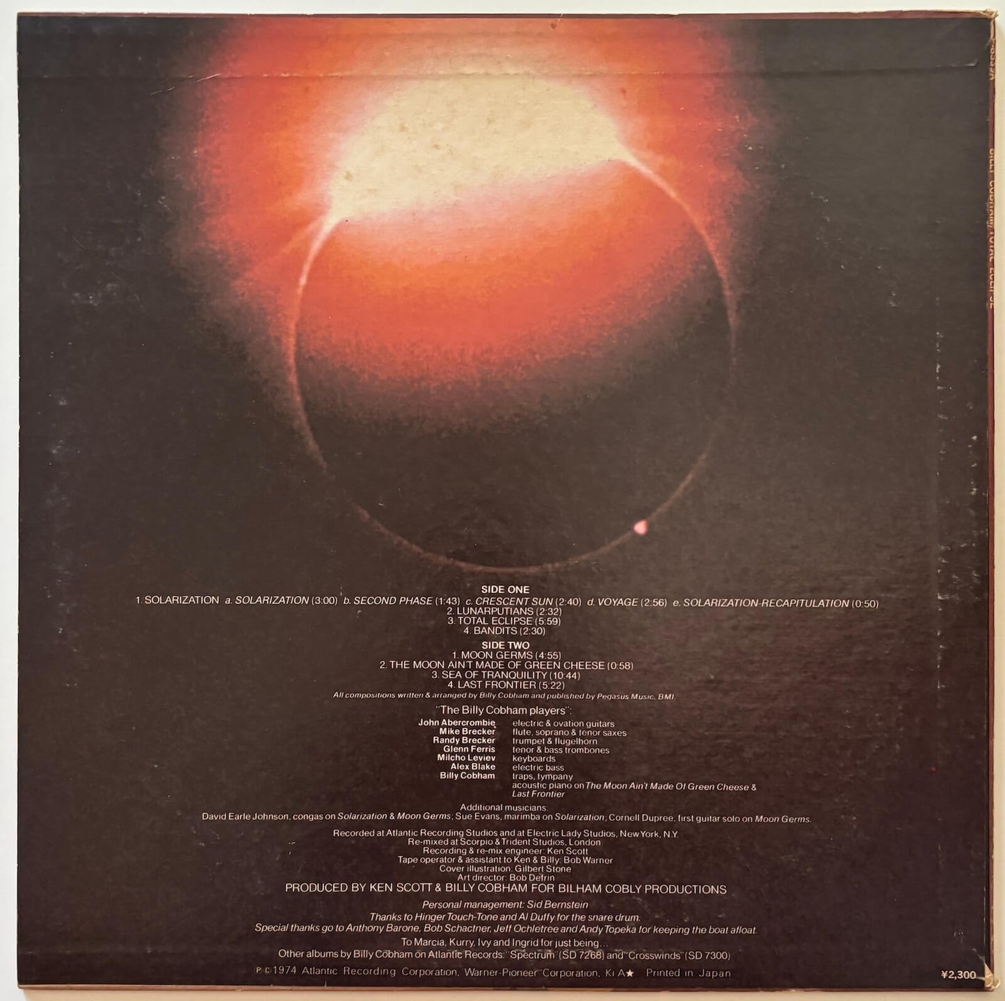 Billy Cobham - Total Eclipse (1974 Japanese Atlantic Vinyl LP)