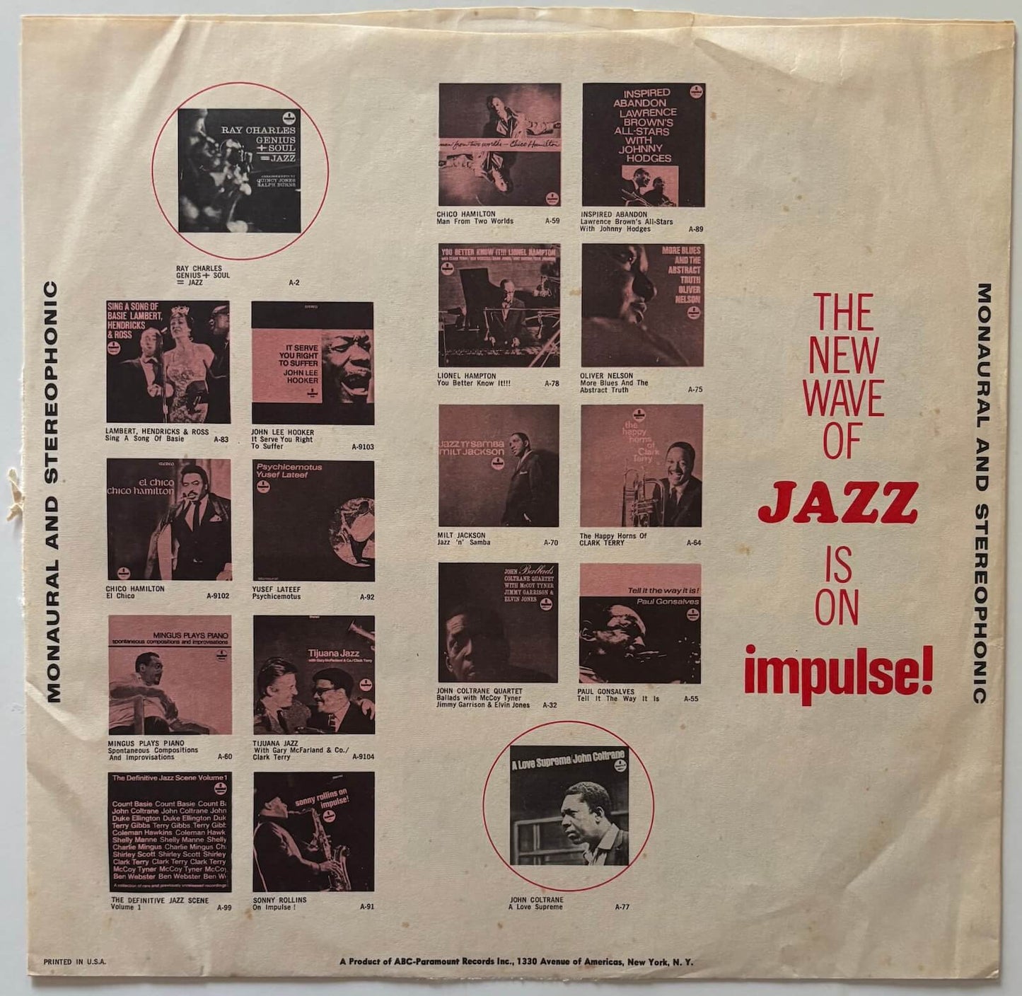 Archie Shepp - Three For A Quarter, One For A Dime (1969 US Impulse! AS-9162 Gatefold LP, Japanese distribution)