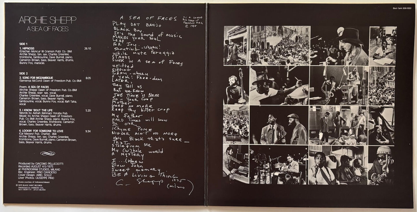 Archie Shepp - A Sea of Faces (1975 Italian Black Saint BSR 0002 Original Gatefold LP, First Pressing)