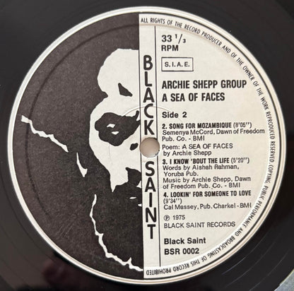 Archie Shepp - A Sea of Faces (1975 Italian Black Saint BSR 0002 Original Gatefold LP, First Pressing)