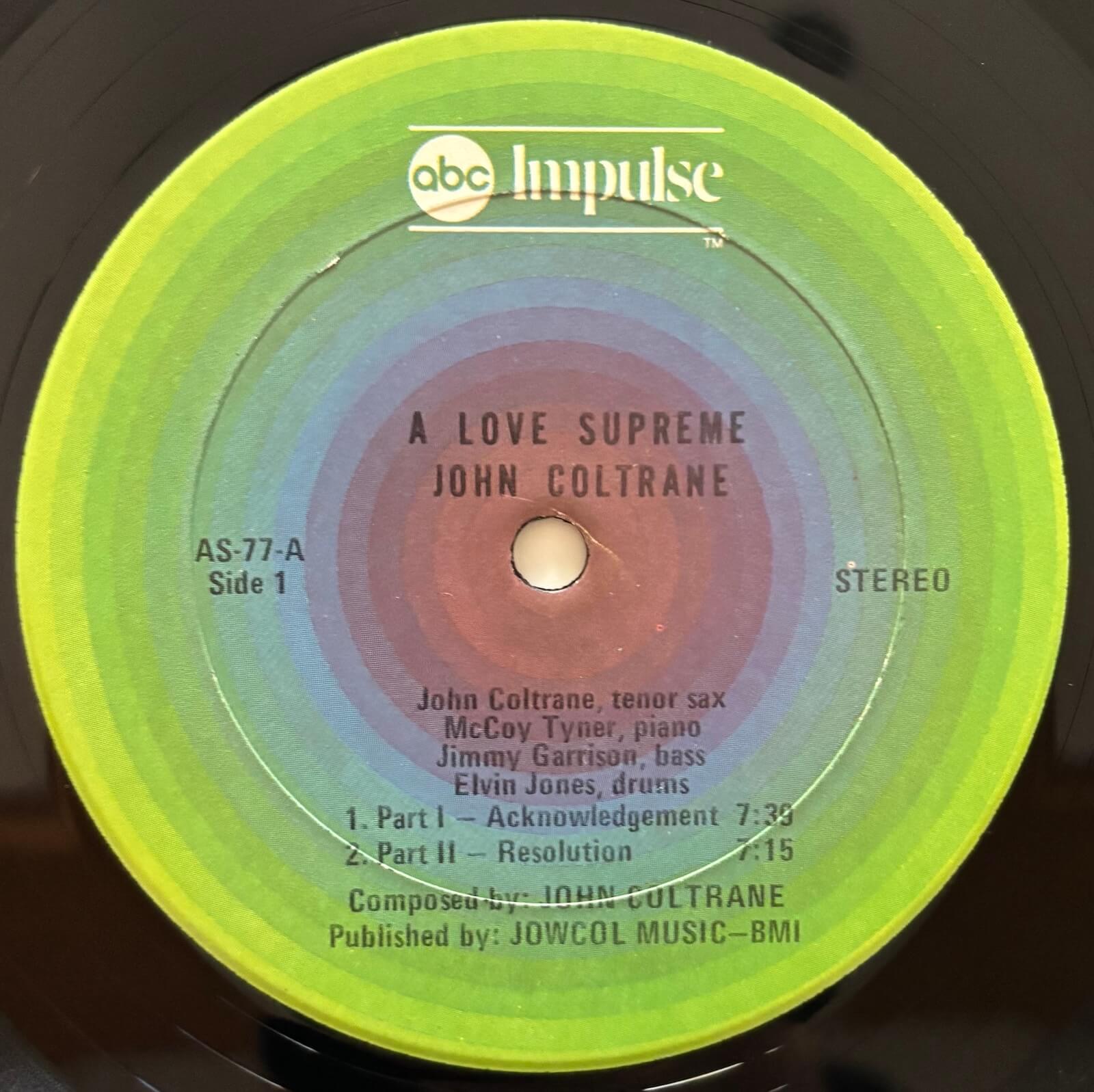洋楽 John Coltrane A Love Supreme MCA Impulse John Coltrane ~ A Love Supreme ~ IMPORT LP ABC Impulse! MCA