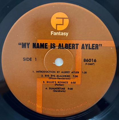 Albert Ayler - My Name Is Albert Ayler (c.1973 US Fantasy Vinyl LP)
