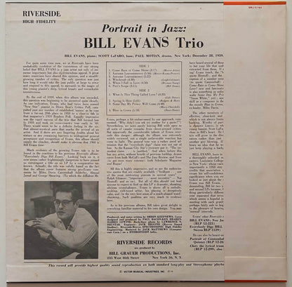 Bill Evans Trio - Portrait in Jazz (1976 Japanese Riverside Vinyl LP)