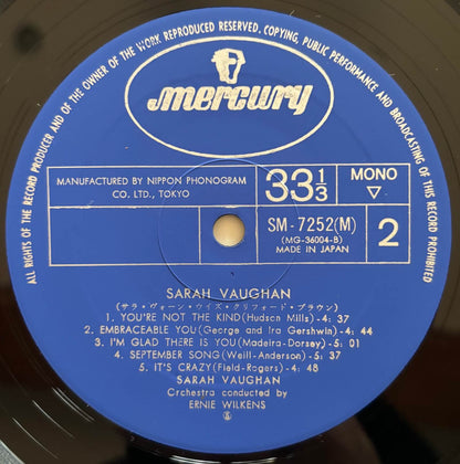 Sarah Vaughan - Sarah Vaughan (1967 Japanese Mercury Mono LP)
