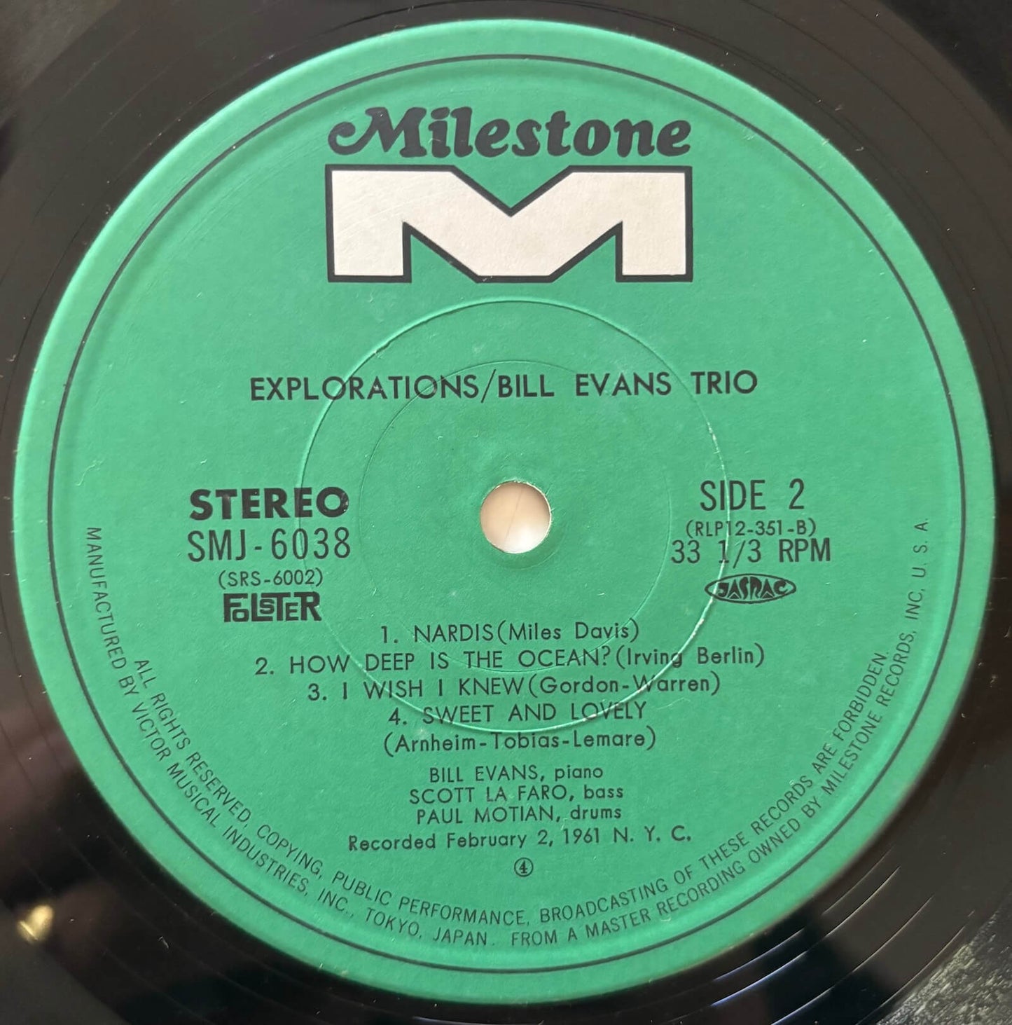 Bill Evans Trio - Explorations (1974 Japanese Milestone Stereo LP)