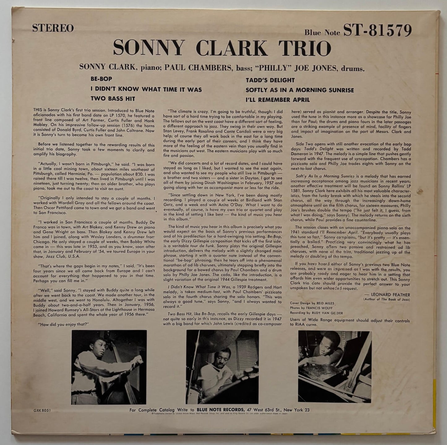 Sonny Clark Trio - Sonny Clark Trio (1978 Japanese Blue Note Stereo LP)