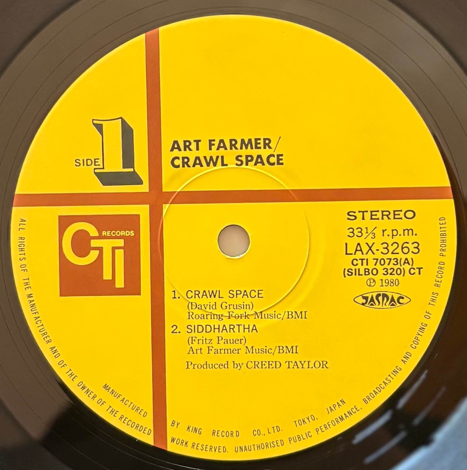 Art Farmer - Crawl Space (1980 Japanese CTI Stereo LP) | Lush Life