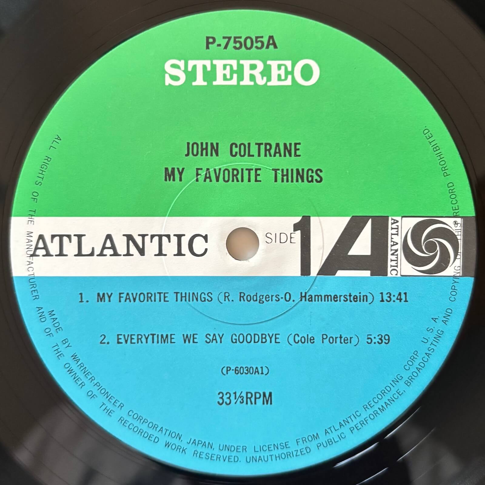 John Coltrane - My Favorite Things (1976 Japanese Atlantic Stereo