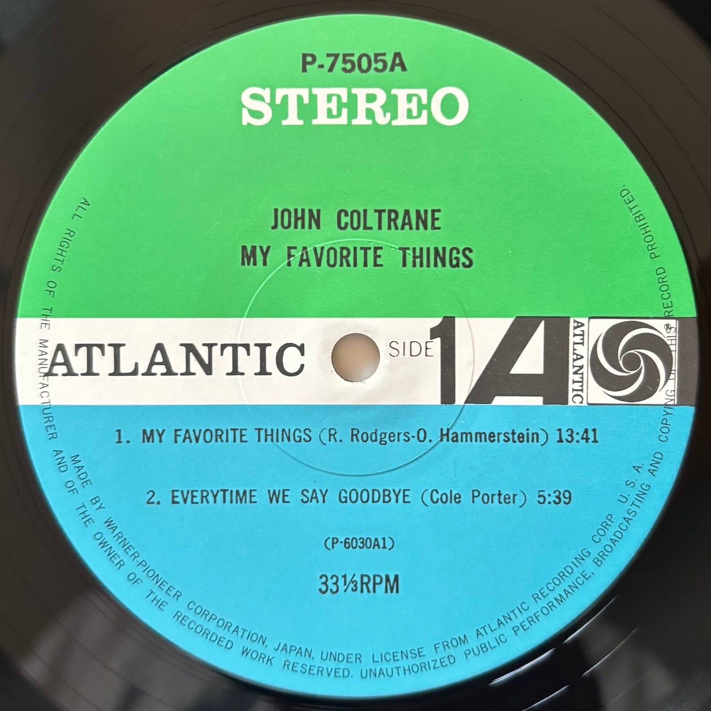 John Coltrane - My Favorite Things (1976 Japanese Atlantic Stereo LP)