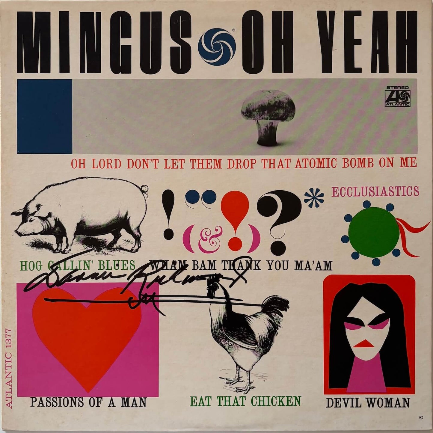 Mingus - Oh Yeah (1976 Japanese Atlantic LP) SIGNED Dannie Richmond