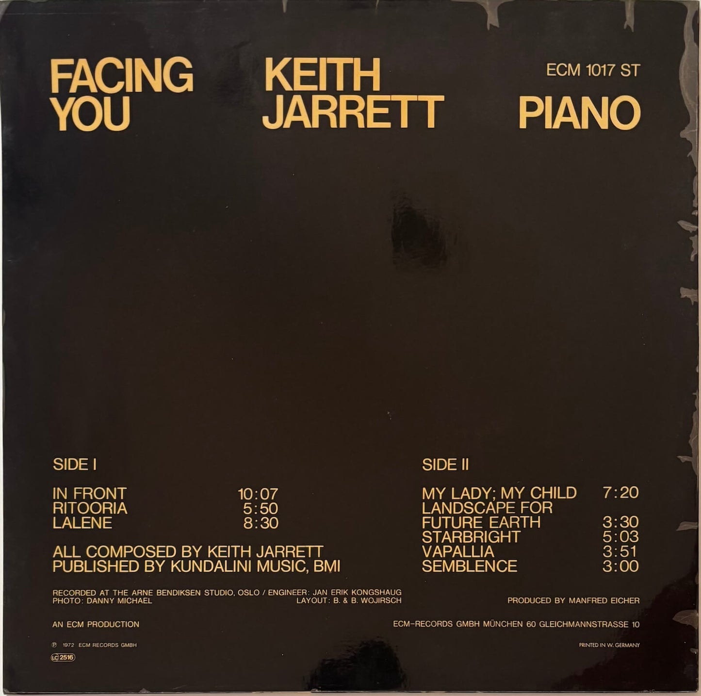 Keith Jarrett - Facing You (1972 German ECM Original LP)