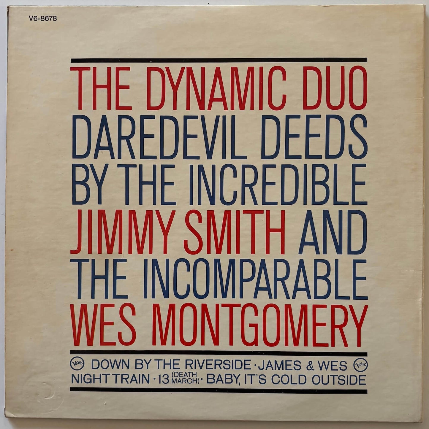 Jimmy Smith and Wes Montgomery - Dynamic Duo (1967 US Verve Gatefold LP)