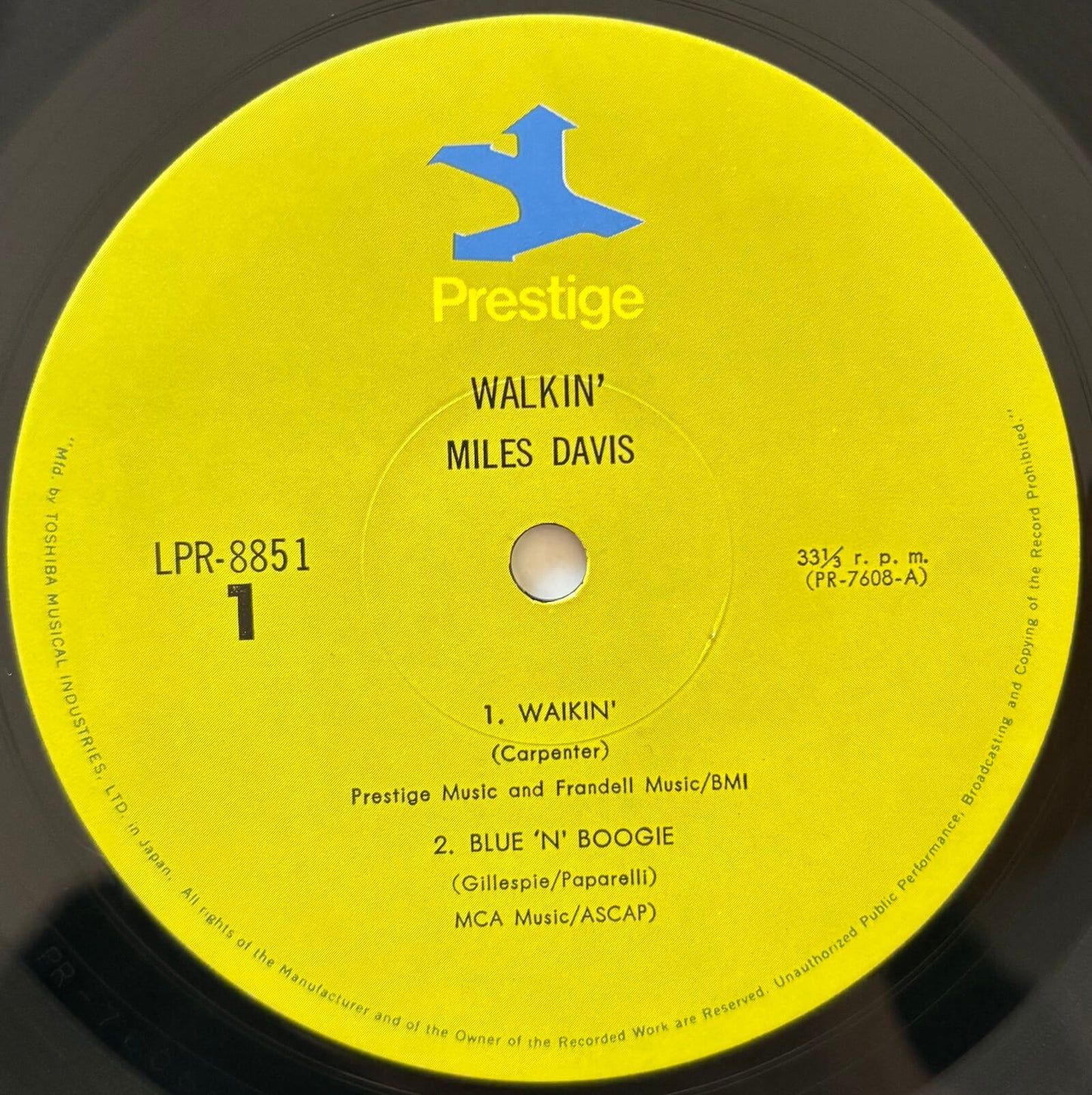 Miles Davis - Walkin' (1973 Japanese Prestige Mono LP)