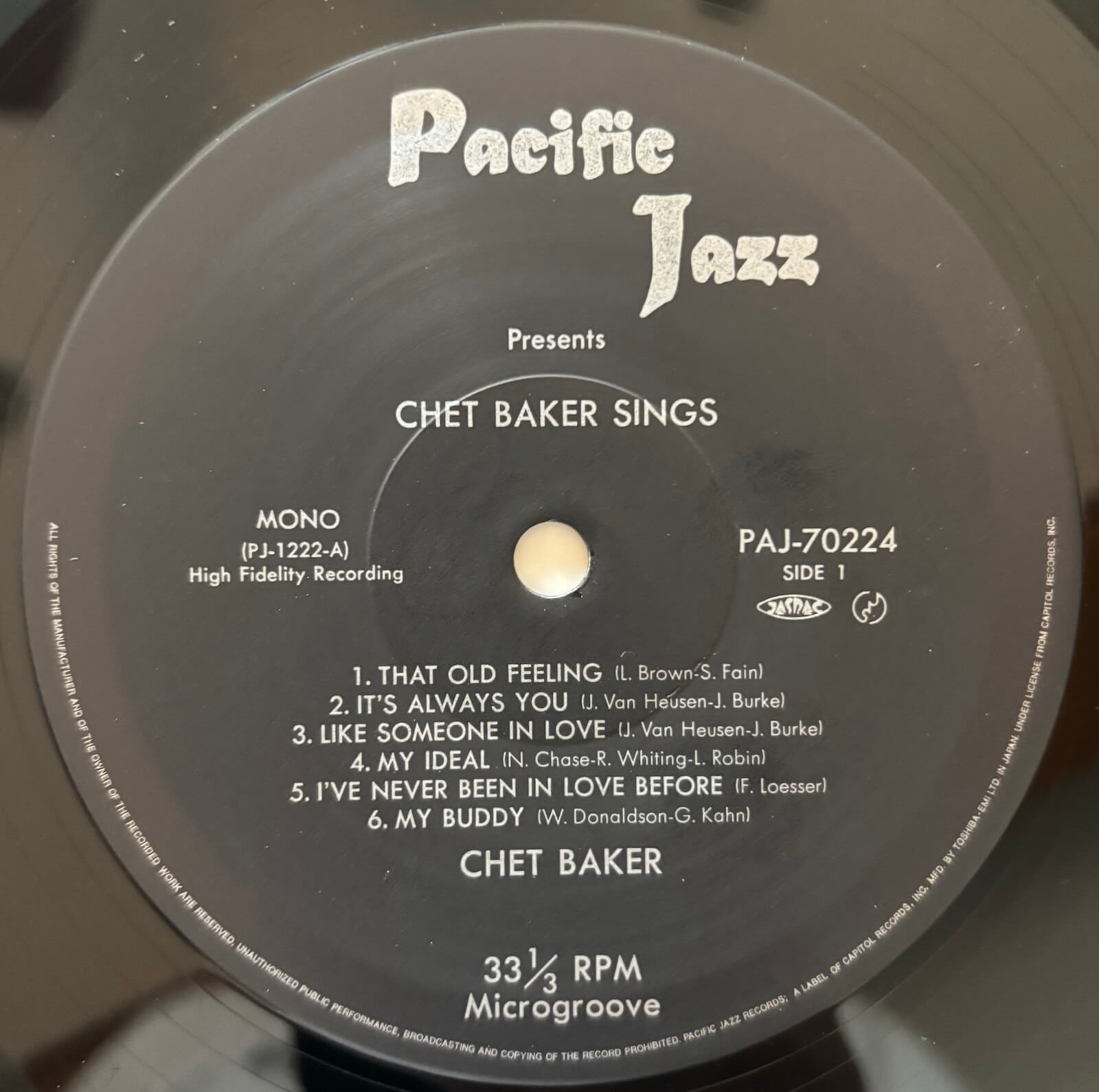 西LP Chet Baker Chet Baker Sings 0542607911 PACIFIC JAZZ /00260 Chet Baker - Chet Baker Sings (1985 Japanese Pacific Jazz Mono LP