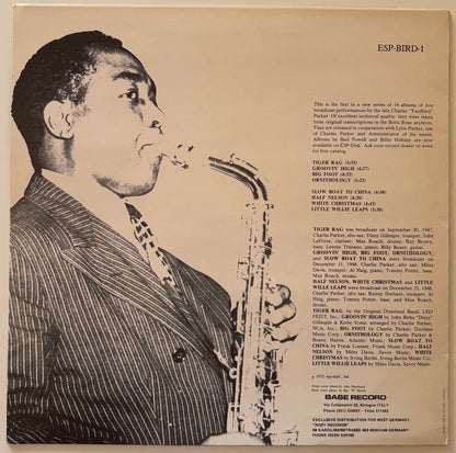 Charlie Parker - Live Performances Volume I - (1982 Italian Base Record Vinyl LP)
