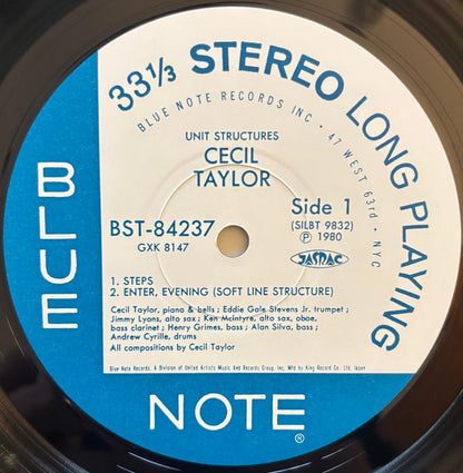 Cecil Taylor - Unit Structures (1980 Japanese Blue Note Stereo LP)