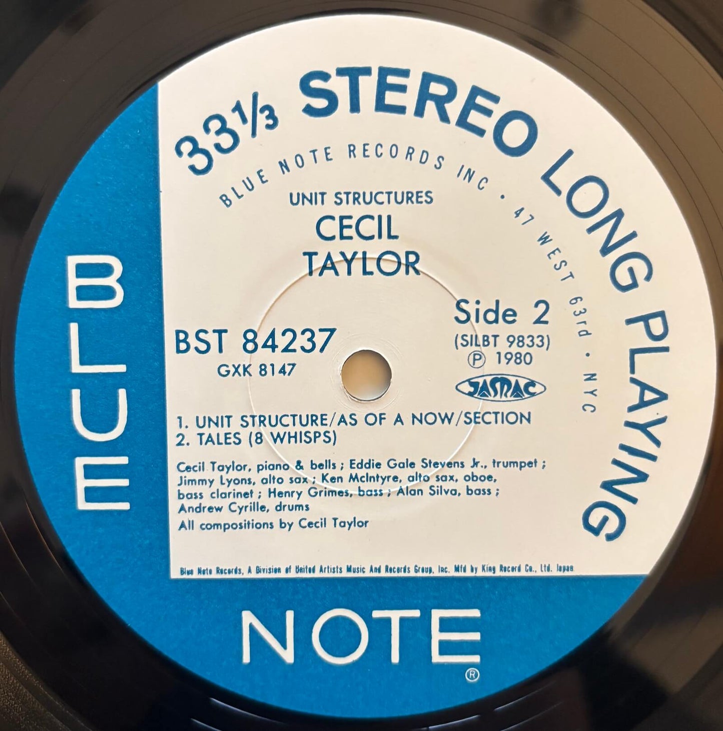 Cecil Taylor - Unit Structures (1980 Japanese Blue Note Stereo LP)